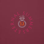 Maroon Daemon Bond Approach hoodie with cotton heritage fabric, unisex pullover style, front view.