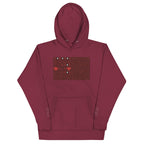 Daemon Luxury Supreme Models Picasso Stitches maroon unisex cotton hoodie with front design and hooded style.