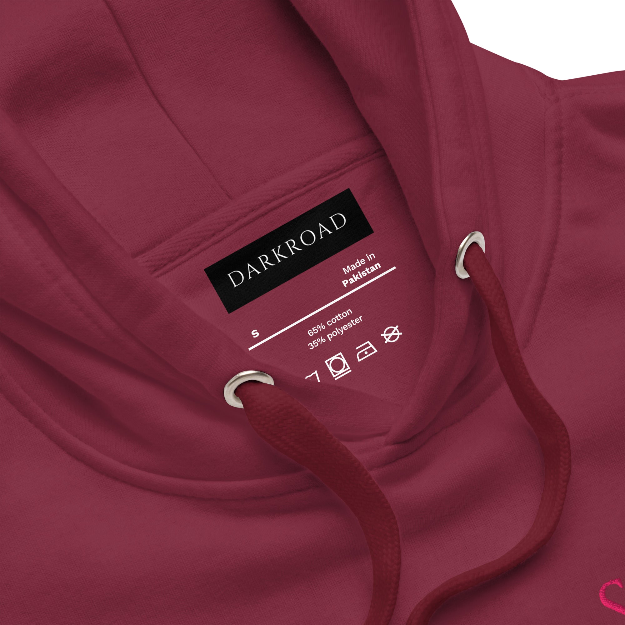 Daemon Bond Approach cotton hoodie with maroon color, unisex premium pullover with hood, casual and comfortable apparel.