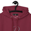 Maroon unisex hoodie by Daemon with a cotton heritage fabric, featuring a premium design and a cozy hood.