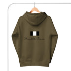 Daemon Autumn Dim MILITANT unisex cotton hoodie in military green with a hood and relaxed fit, suitable for casual wear.