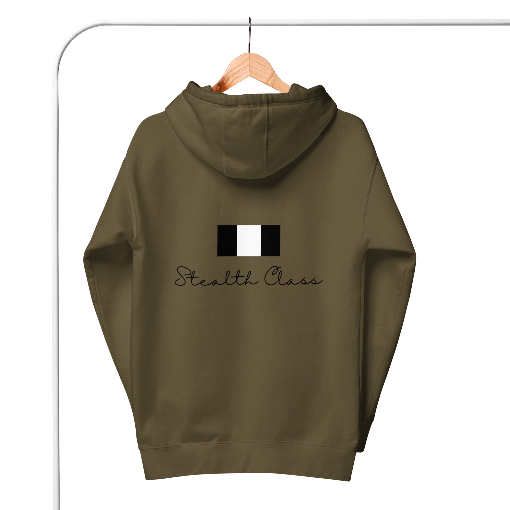 Daemon Autumn Dim MILITANT unisex cotton hoodie in military green with a hood and relaxed fit, suitable for casual wear.