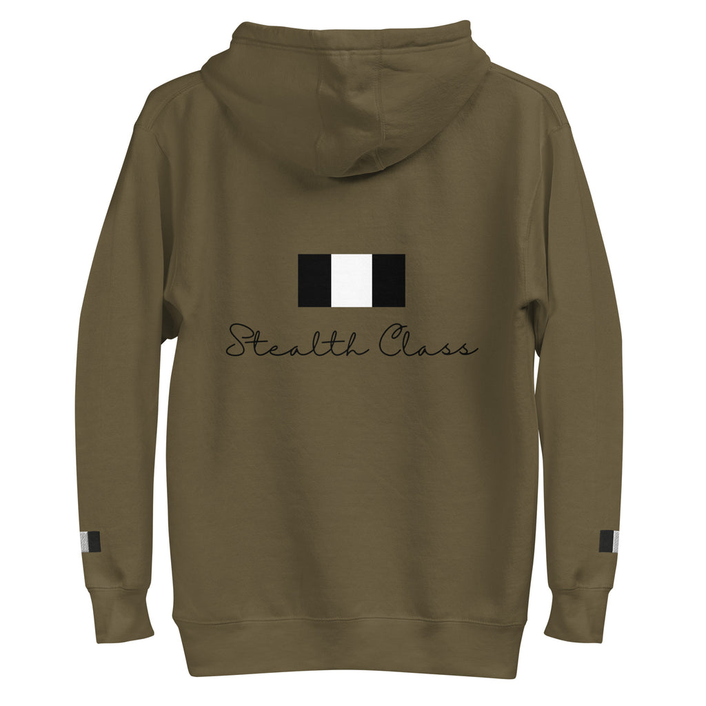 Daemon Autumn Dim MILITANT unisex cotton hoodie in military green with a front pocket and hood, casual streetwear style.