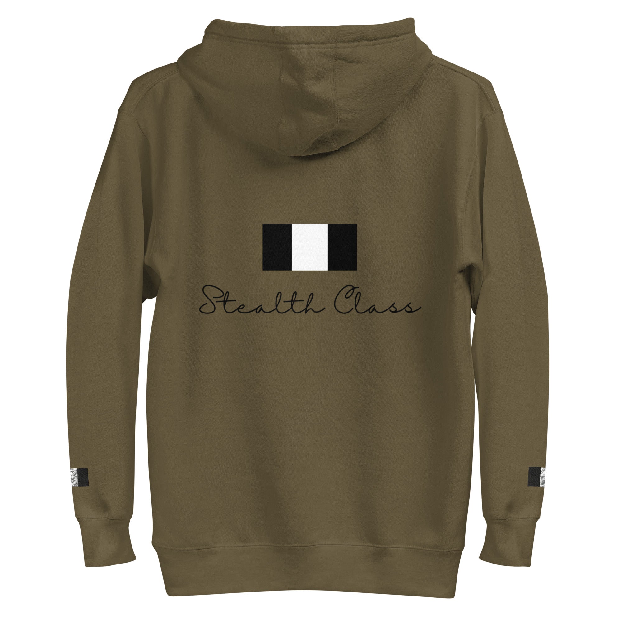 Daemon Autumn Dim MILITANT unisex cotton hoodie in military green with a front pocket and hood, casual streetwear style.