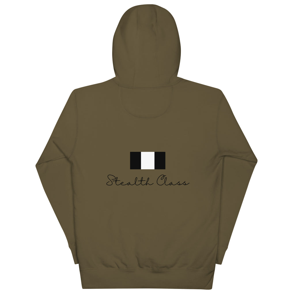 Daemon Autumn Dim MILITANT unisex cotton hoodie in military green with a back print and cozy hood design.
