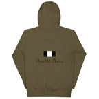 Daemon Autumn Dim MILITANT unisex cotton hoodie in military green with a back print and cozy hood design.