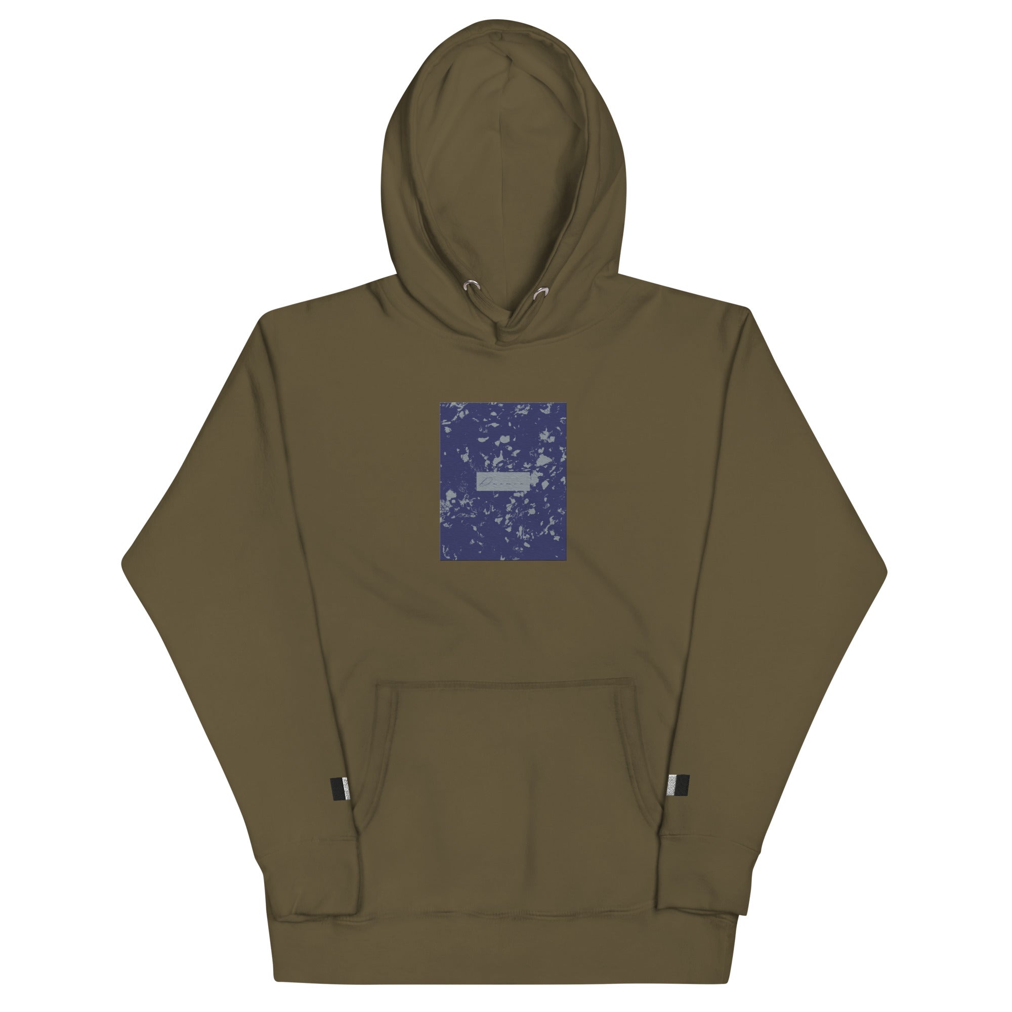 Daemon Autumn Dim MILITANT unisex cotton hoodie with military green color and front design, casual and comfortable pullover sweatshirt