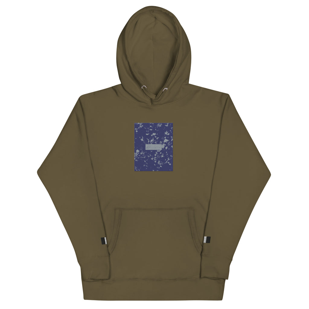 Daemon Autumn Dim MILITANT unisex cotton hoodie in military green with front design and casual fit.