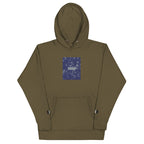 Daemon Autumn Dim MILITANT unisex cotton hoodie in military green with front design and casual fit.