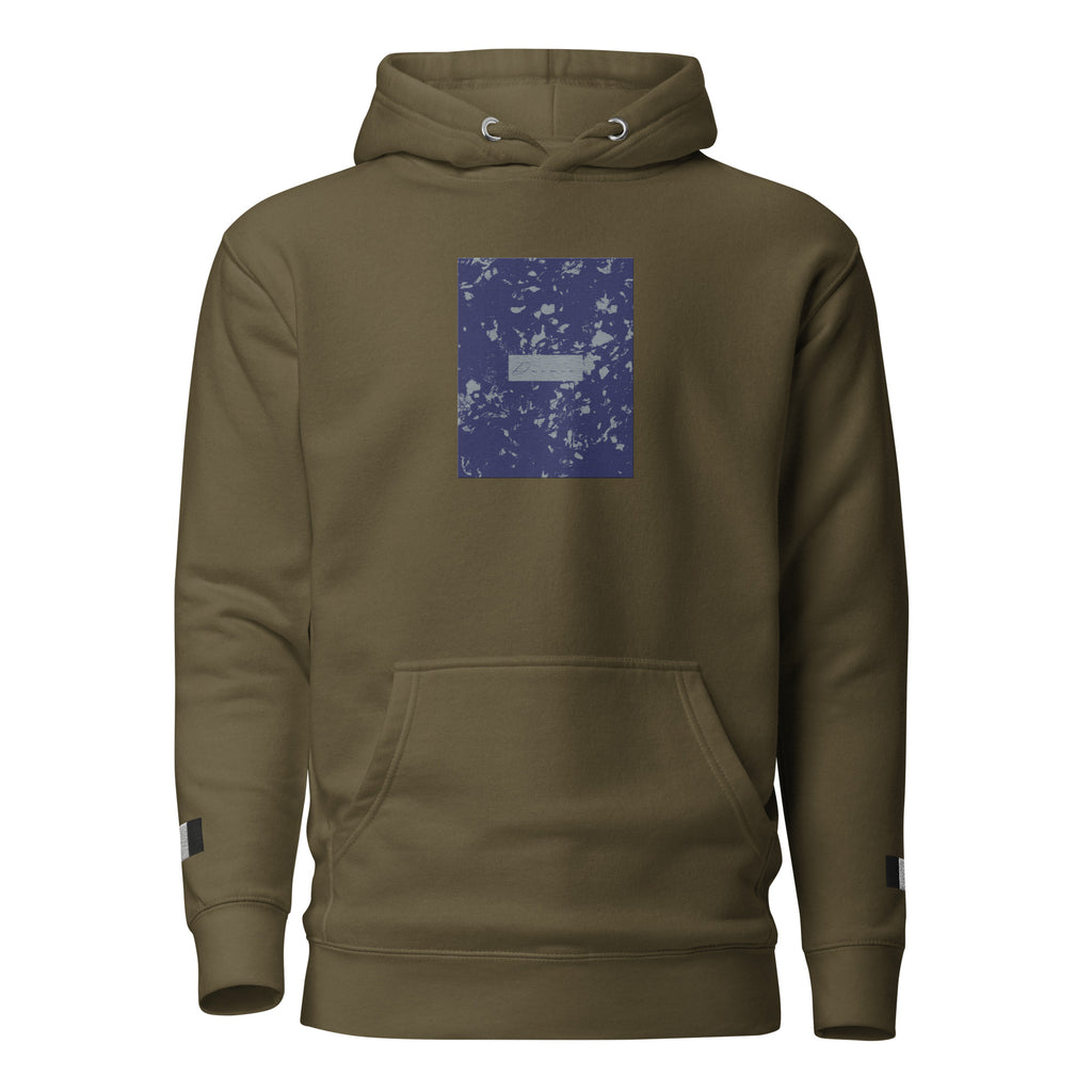 Daemon Autumn Dim MILITANT unisex cotton hoodie with a front design in military green, featuring a comfortable pullover style.