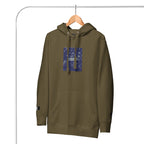 Daemon Autumn Dim MILITANT unisex cotton hoodie with military green color and front design, featuring a comfortable pullover style.