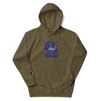 Daemon Autumn Dim MILITANT unisex cotton hoodie with military green color and front design, casual and comfortable pullover sweatshirt