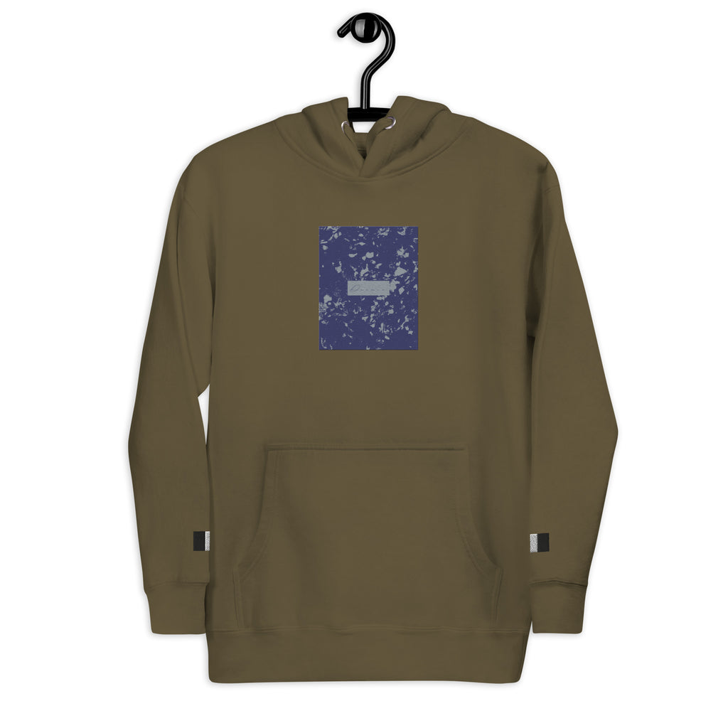 Daemon Autumn Dim MILITANT unisex cotton hoodie with a military green color and front design, featuring a comfortable pullover style.