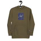 Daemon Autumn Dim MILITANT unisex cotton hoodie with a military green color and front design, featuring a comfortable pullover style.