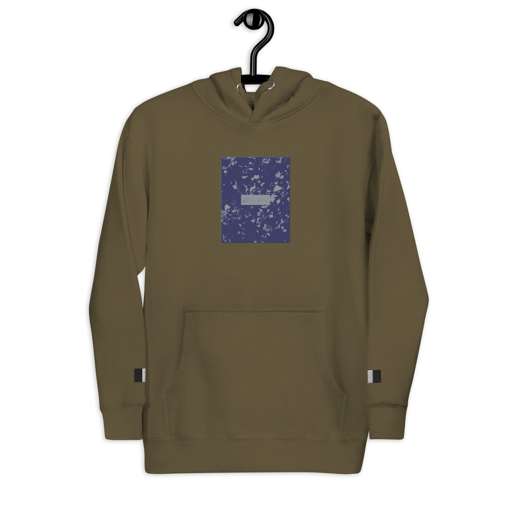 Daemon Autumn Dim MILITANT unisex cotton hoodie with a military green color and front design, featuring a comfortable pullover style.