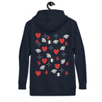 Daemon Eternal Stones unisex navy blazer cotton hoodie with front and back design, premium cotton fabric, casual streetwear style.