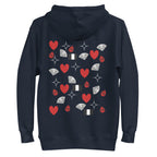 Daemon Eternal Stones unisex navy blazer cotton hoodie with a hood and front pocket, featuring a stylish, premium design.