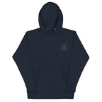 Daemon Eternal Stones cotton hoodie with a navy blazer design, featuring a hood and front pocket in a unisex premium pullover style.