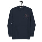Daemon Eternal Stones cotton hoodie with navy blazer color, unisex design, featuring a front view and hooded style.