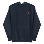 Daemon Eternal Stones hoodie in navy blazer, unisex cotton pullover with front design and hood, premium casual streetwear.