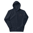 Daemon Eternal Stones hoodie in navy blazer, featuring a cotton heritage fabric, unisex premium pullover with a front design.