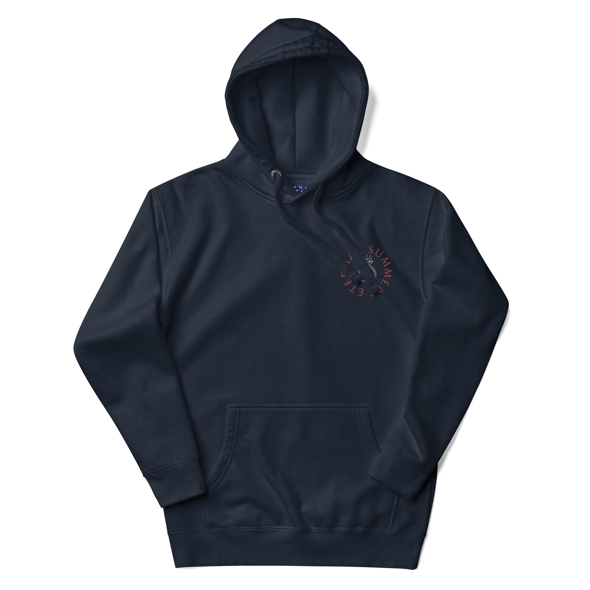 Daemon Eternal Stones hoodie in navy blazer, featuring a cotton heritage fabric, unisex premium pullover with a front design.