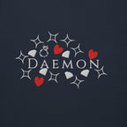 Unisex navy blazer hoodie from Daemon's Rings of Transition collection, featuring a cotton hoodie with front design.