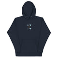 Daemon Elemental Powers unisex navy cotton hoodie with front design and hood, premium casual sweatshirt for everyday wear.