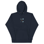 Daemon Elemental Powers unisex cotton hoodie with a navy blazer design, featuring a front view of the hooded pullover.