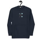 Daemon Elemental Powers hoodie in navy blazer, unisex cotton pullover with front design and comfortable hood.