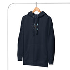 Daemon Elemental Powers unisex navy hoodie with front pocket and hood, made from premium cotton heritage fabric.