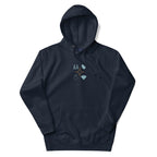 Daemon Elemental Powers unisex navy blue cotton hoodie with front pocket and hood, premium casual pullover sweatshirt.