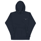 Daemon Luxury Potrero Hill Coyote Midnight unisex cotton hoodie with front design in navy blazer color.