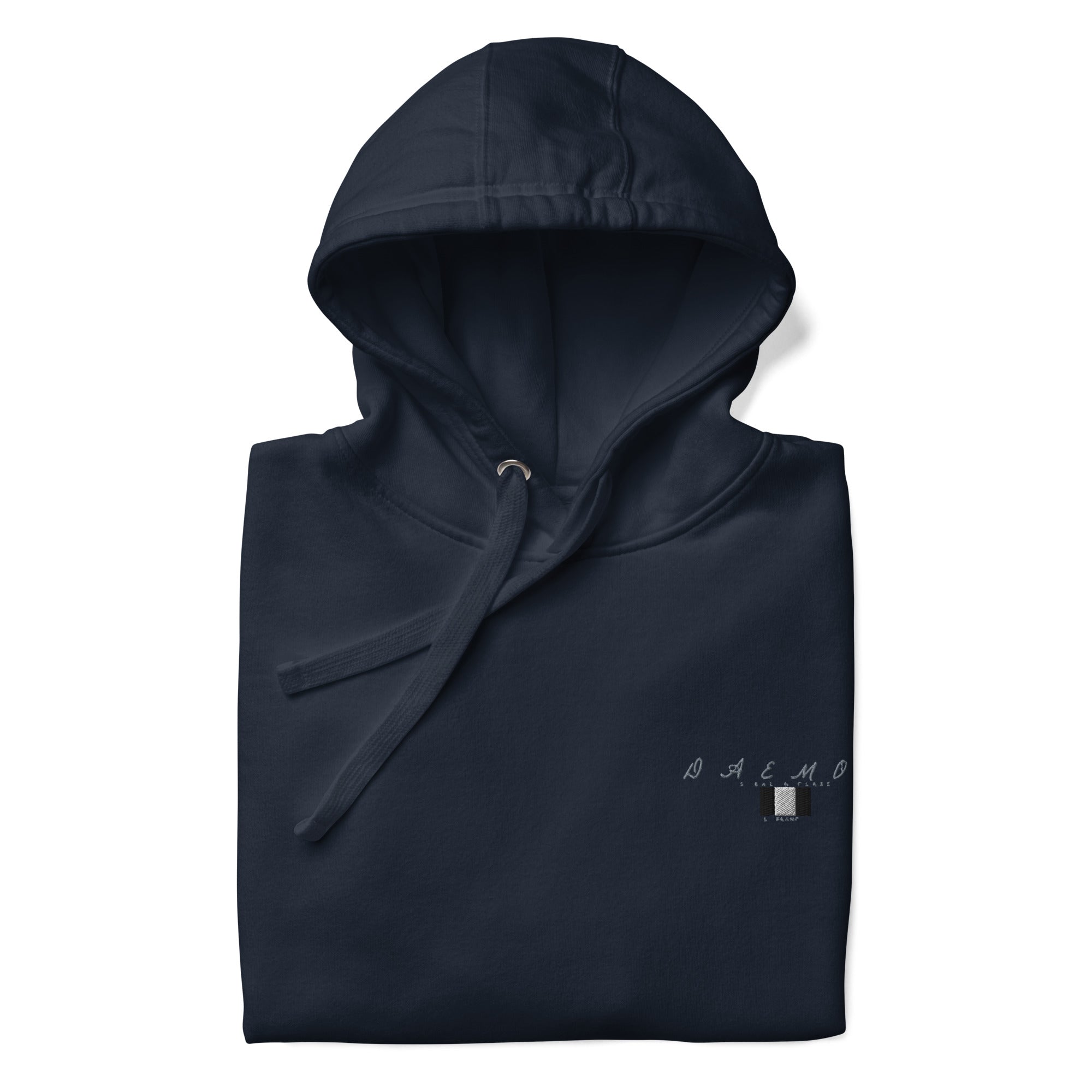 Daemon Luxury Potrero Hill Coyote midnight unisex cotton hoodie with front view and hood detail.