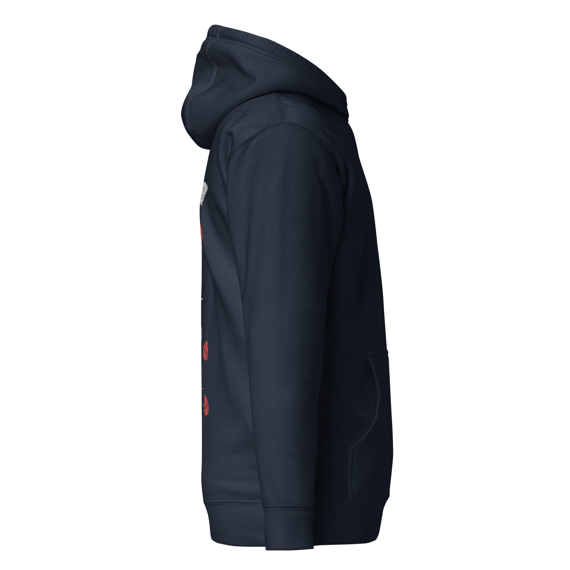 Daemon Eternal Stones unisex navy blazer cotton hoodie with a drawstring hood and premium cotton fabric.