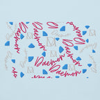 Daemon Luxury Picasso Mirros stitched candy design unisex sky blue cotton hoodie front view