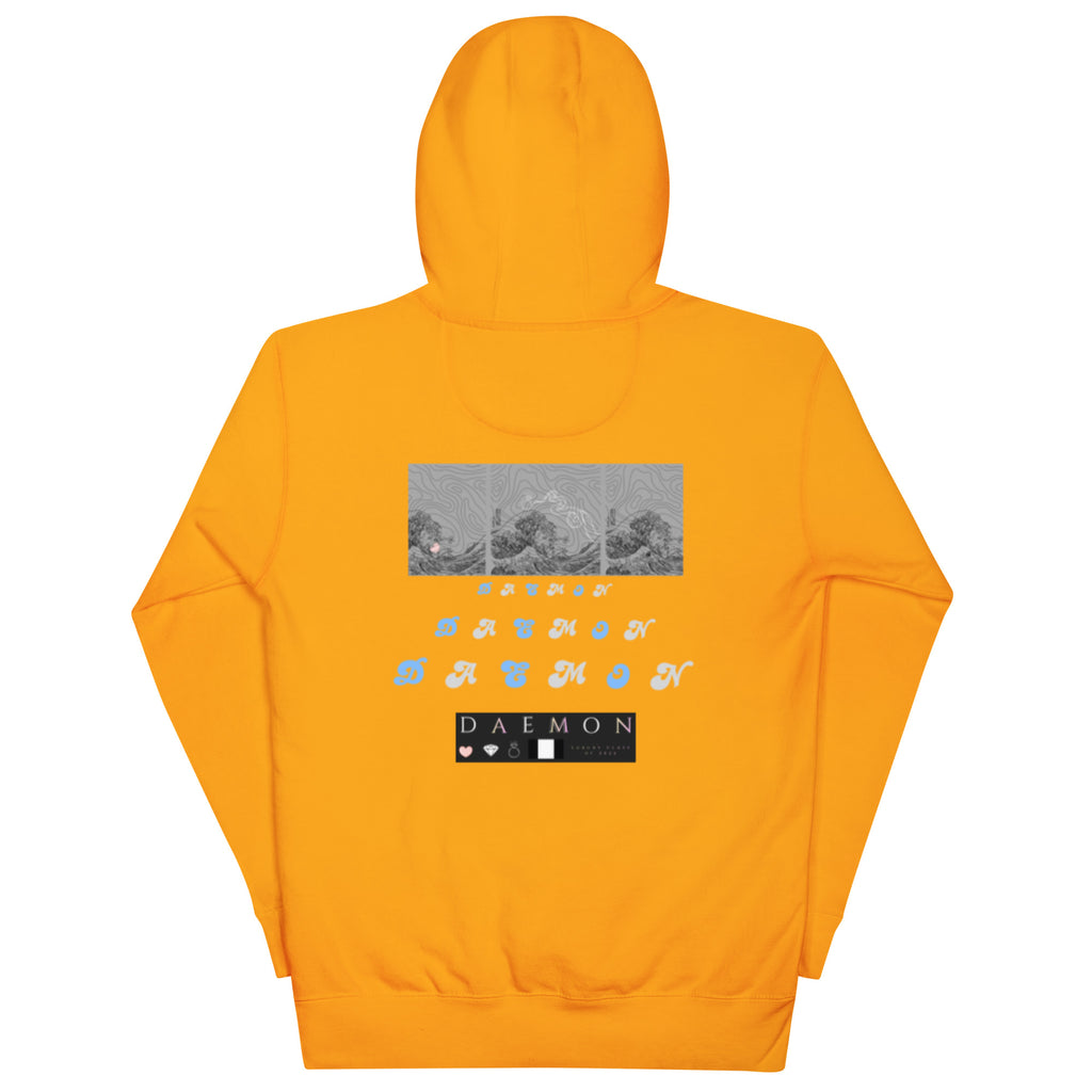 Daemon Gold Tender Bandit unisex cotton hoodie with hood, featuring a premium design and team-inspired gold accents.