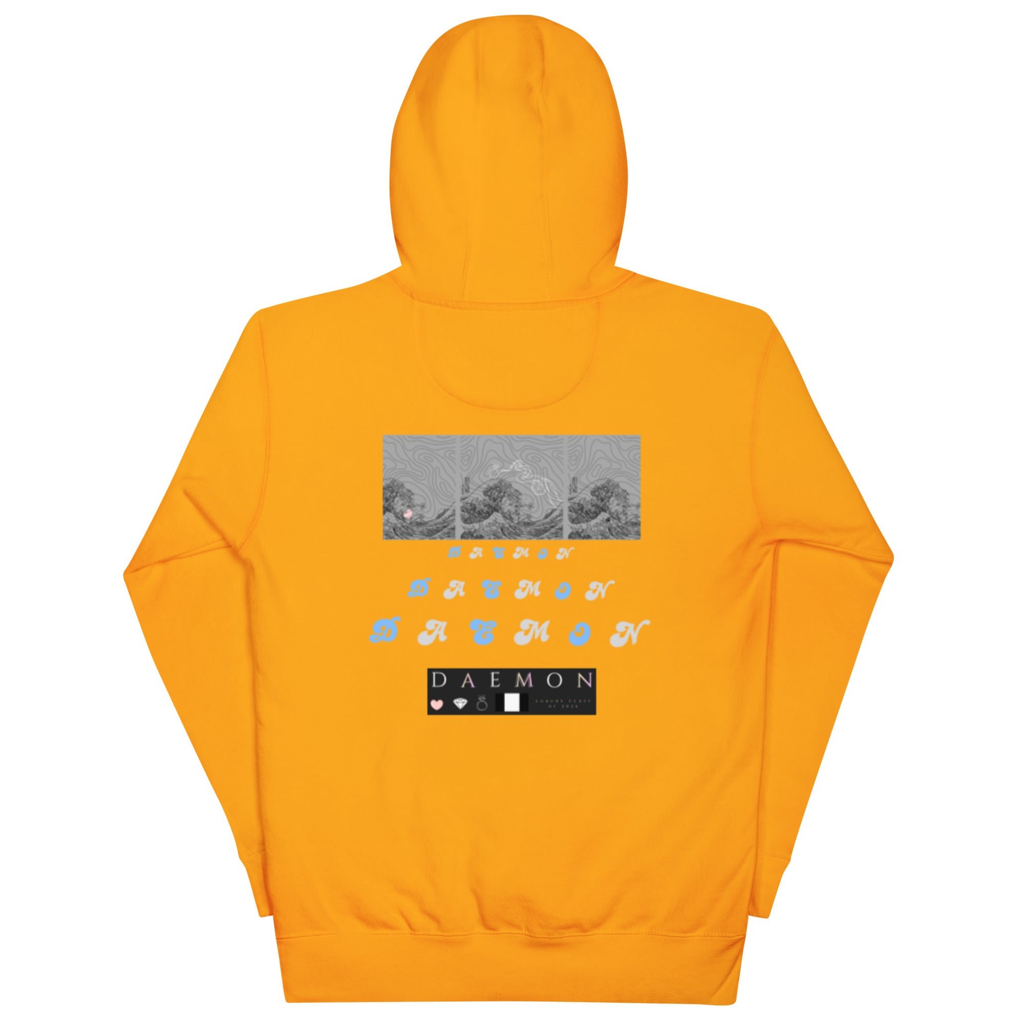 Daemon Gold Tender Bandit unisex cotton hoodie with hood, featuring a premium design and team-inspired gold accents.