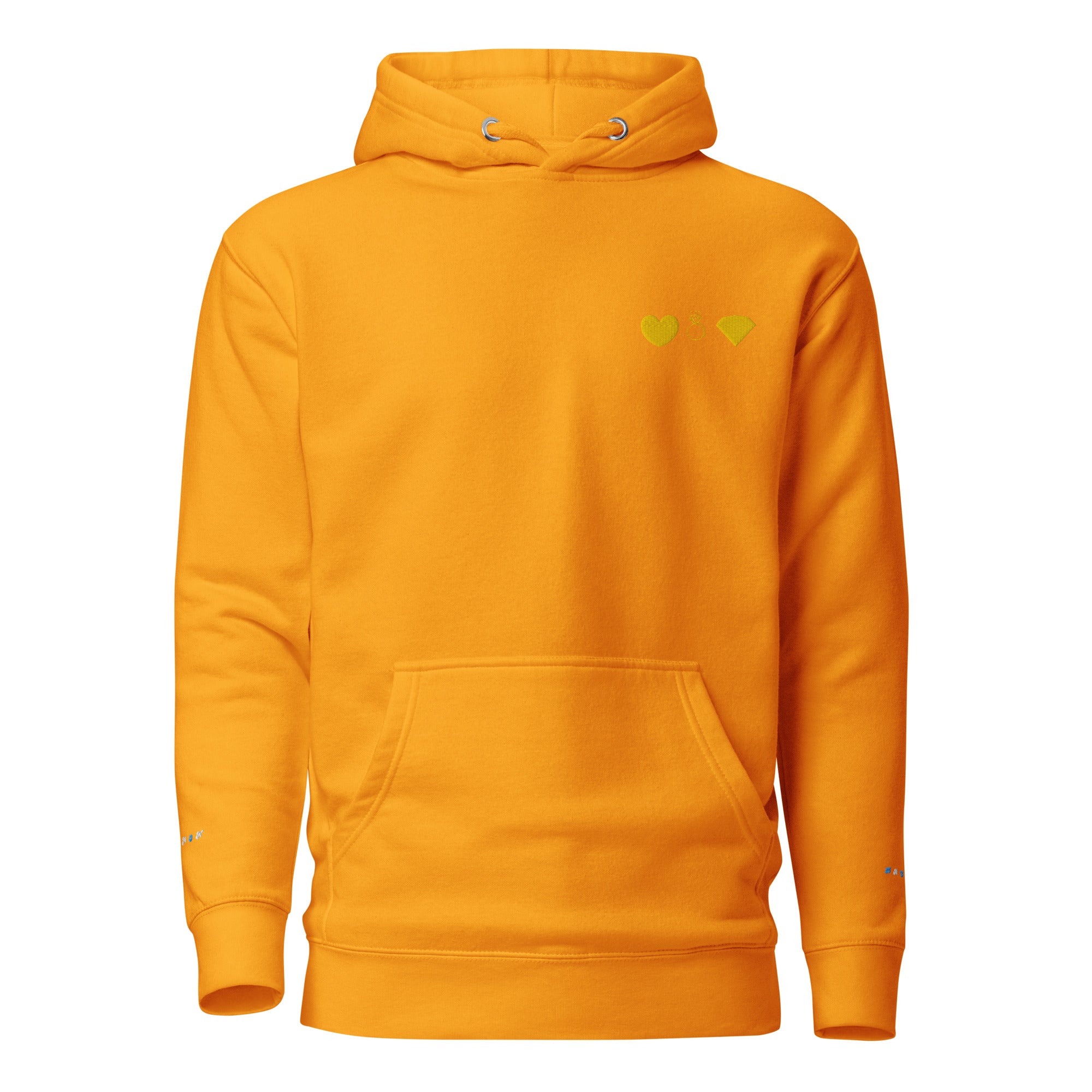 Unisex Daemon Gold Tender Bandit cotton hoodie with front gold logo and hood, made from premium cotton fabric.