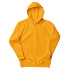 Daemon Gold Tender Bandit unisex cotton hoodie with front logo and hood, premium casual pullover for comfortable style.