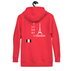 Unisex red cotton hoodie with Daemon logo on the back, featuring a hood and casual fit, from the Flash of Red collection.