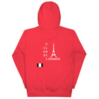 Daemon Flash of Red unisex cotton hoodie with back design, premium pullover with red color and hooded style.
