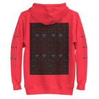 Daemon Luxury Supreme Models Belly Red reticulated cotton heritage unisex premium pullover hoodie, back view