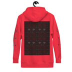 Daemon Luxury SUPREME MODELS Belly Red reticulated cotton heritage unisex premium pullover hoodie, back view