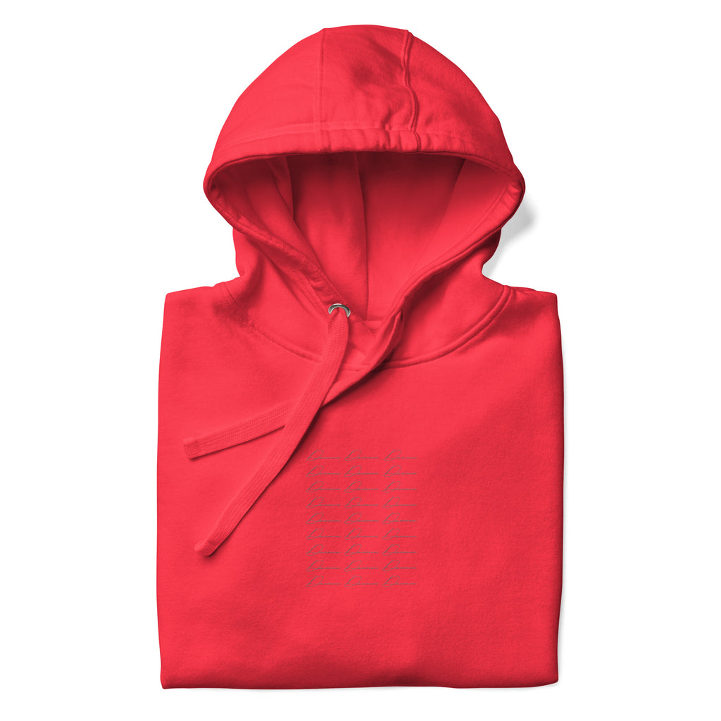 Unisex Daemon Flash of Red cotton hoodie with front design, featuring a red color and hood, casual and comfortable style.