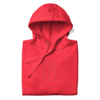 Unisex Daemon Flash of Red cotton hoodie with front design, featuring a red color and hood, casual and comfortable style.