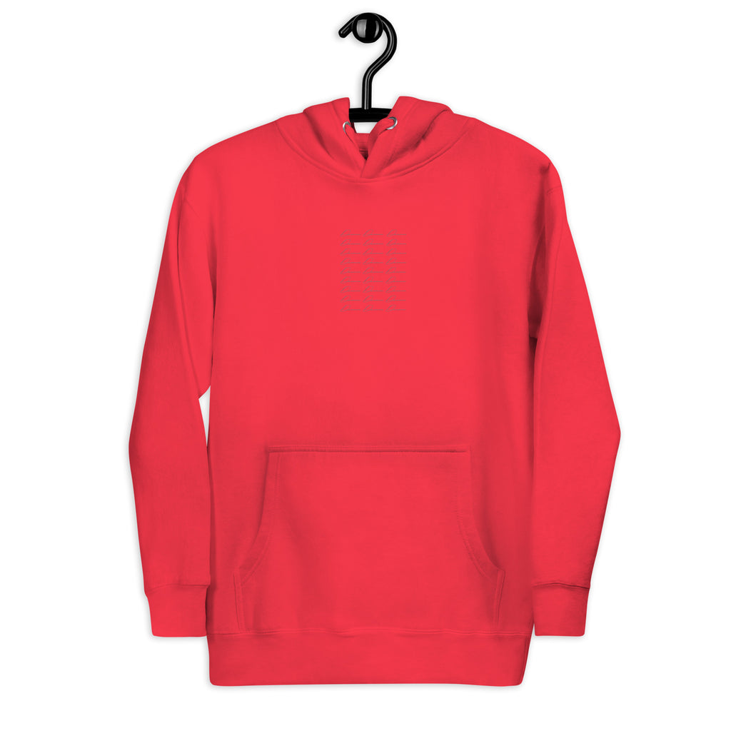 Daemon Flash of Red unisex cotton hoodie with front design, featuring a bold red color and comfortable fit.