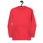 Daemon Flash of Red unisex cotton hoodie with front design, featuring a bold red color and comfortable fit.