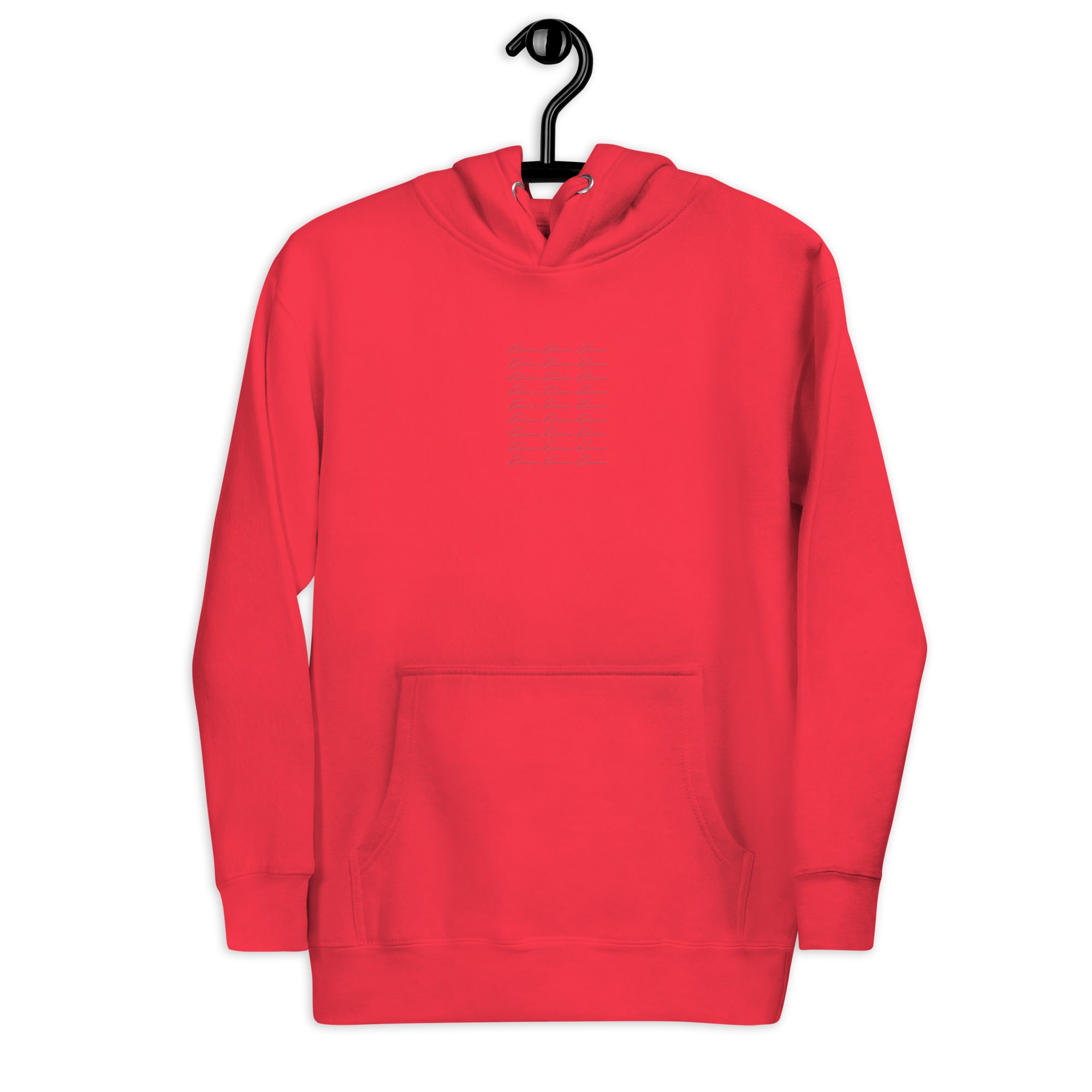 Daemon Flash of Red unisex cotton hoodie with front design, featuring a bold red color and comfortable fit.