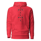 Daemon Luxury SUPREME MODELS Belly Red reticulated cotton hoodie, unisex premium pullover with front design.